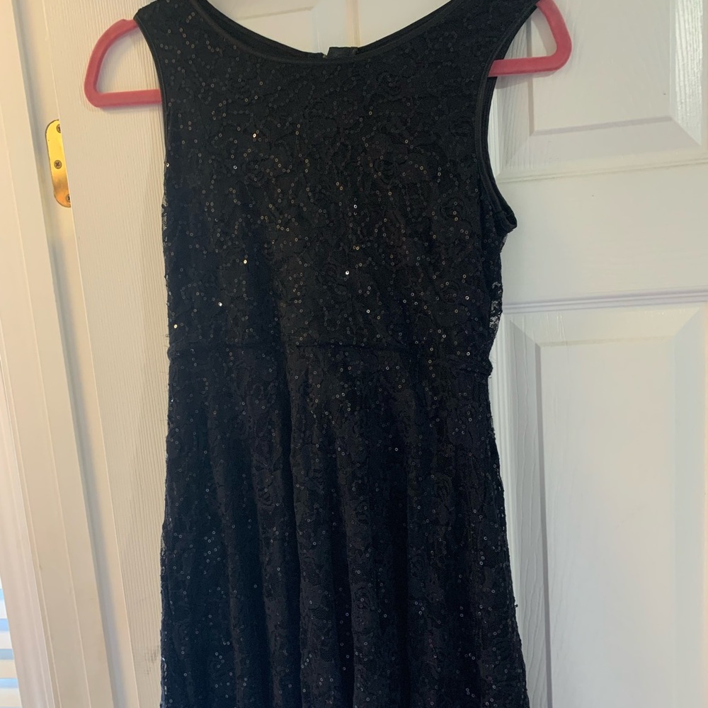 Kids black lace and sequins dress
